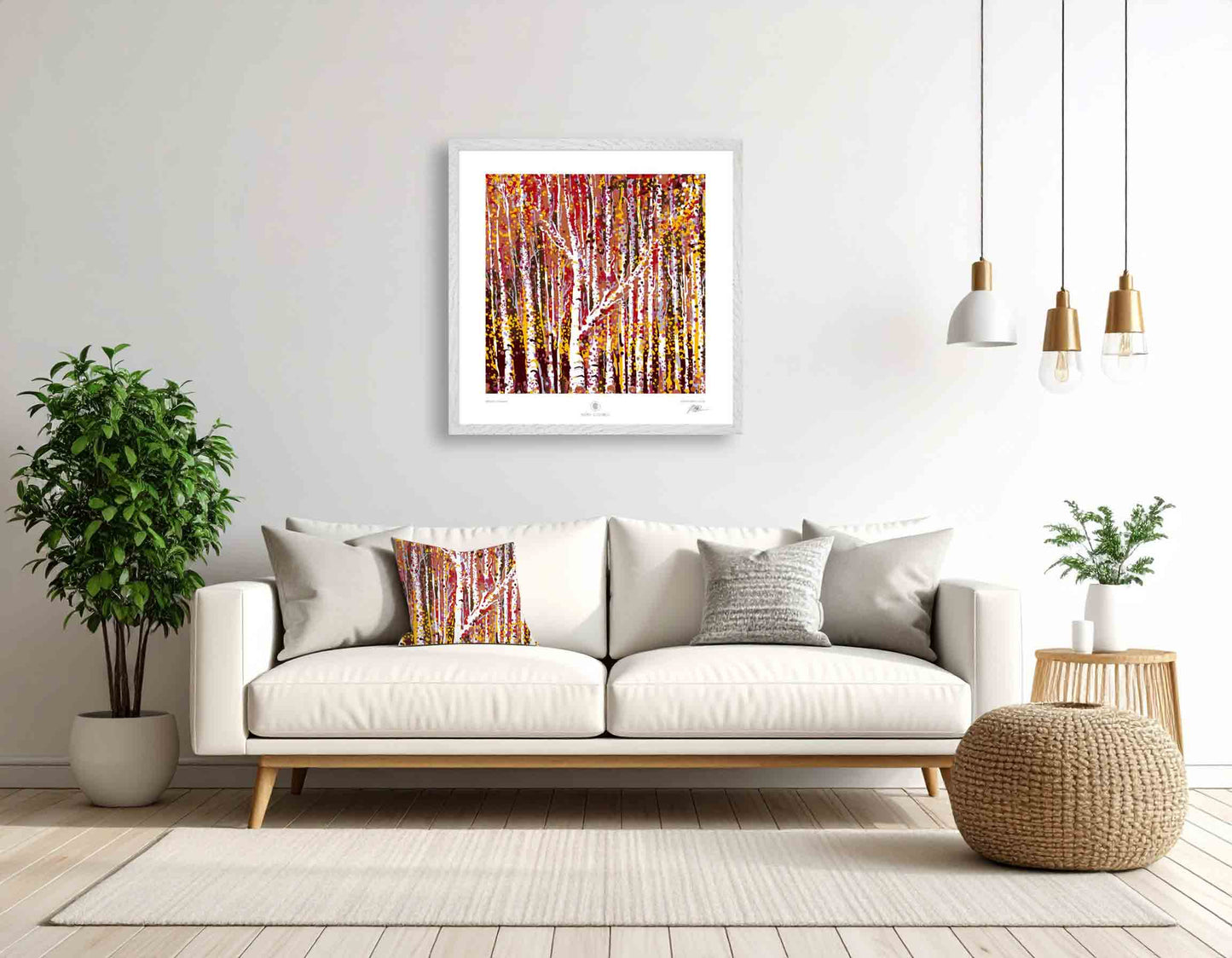 Linen Cushion - Autumnal Trees 406mm x 406mm