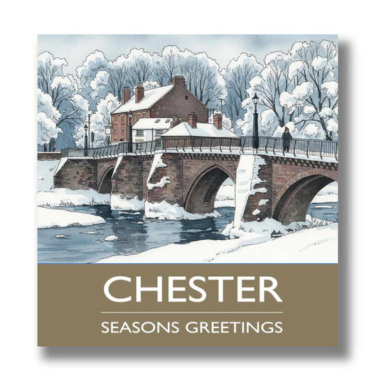 The Old Dee Bridge, Chester Christmas Card - Pack of 10
