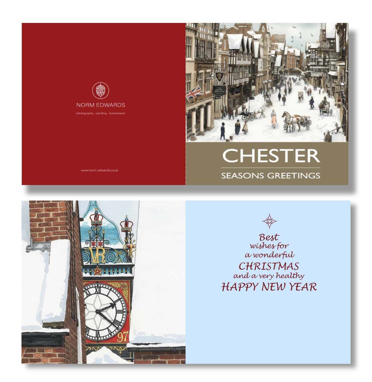 Eastgate Street, Chester Christmas Card - Pack of 10