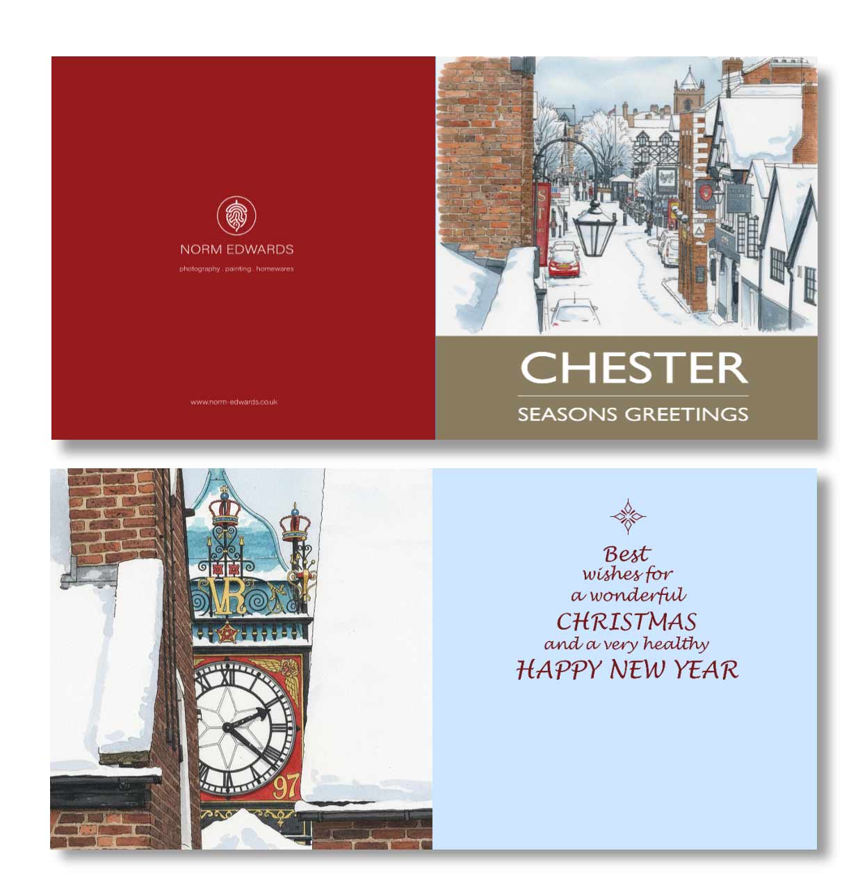 Northgate Street, Chester Christmas Card - Pack of 10