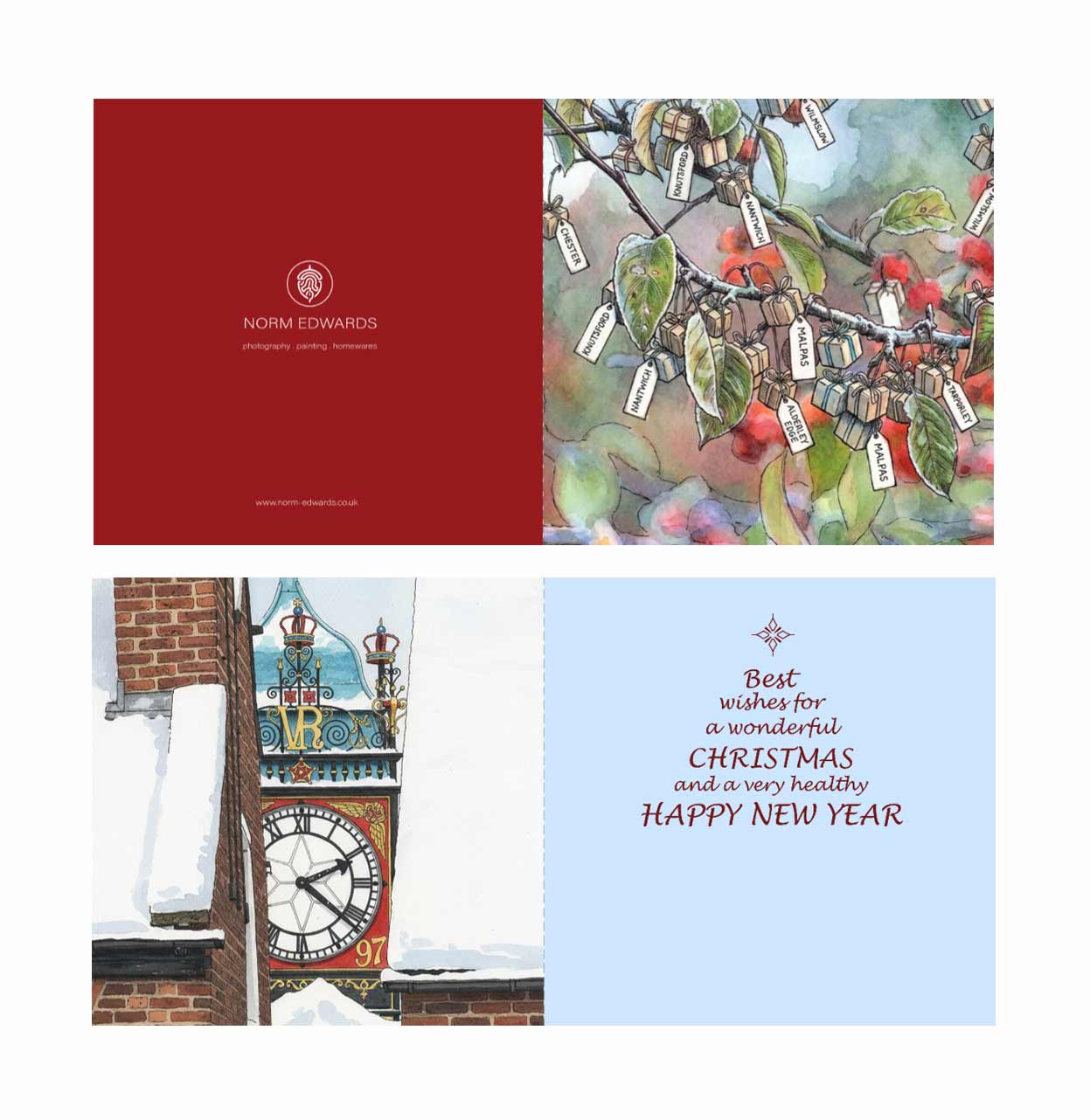 Cheshire  Christmas Cards - Pack of 10