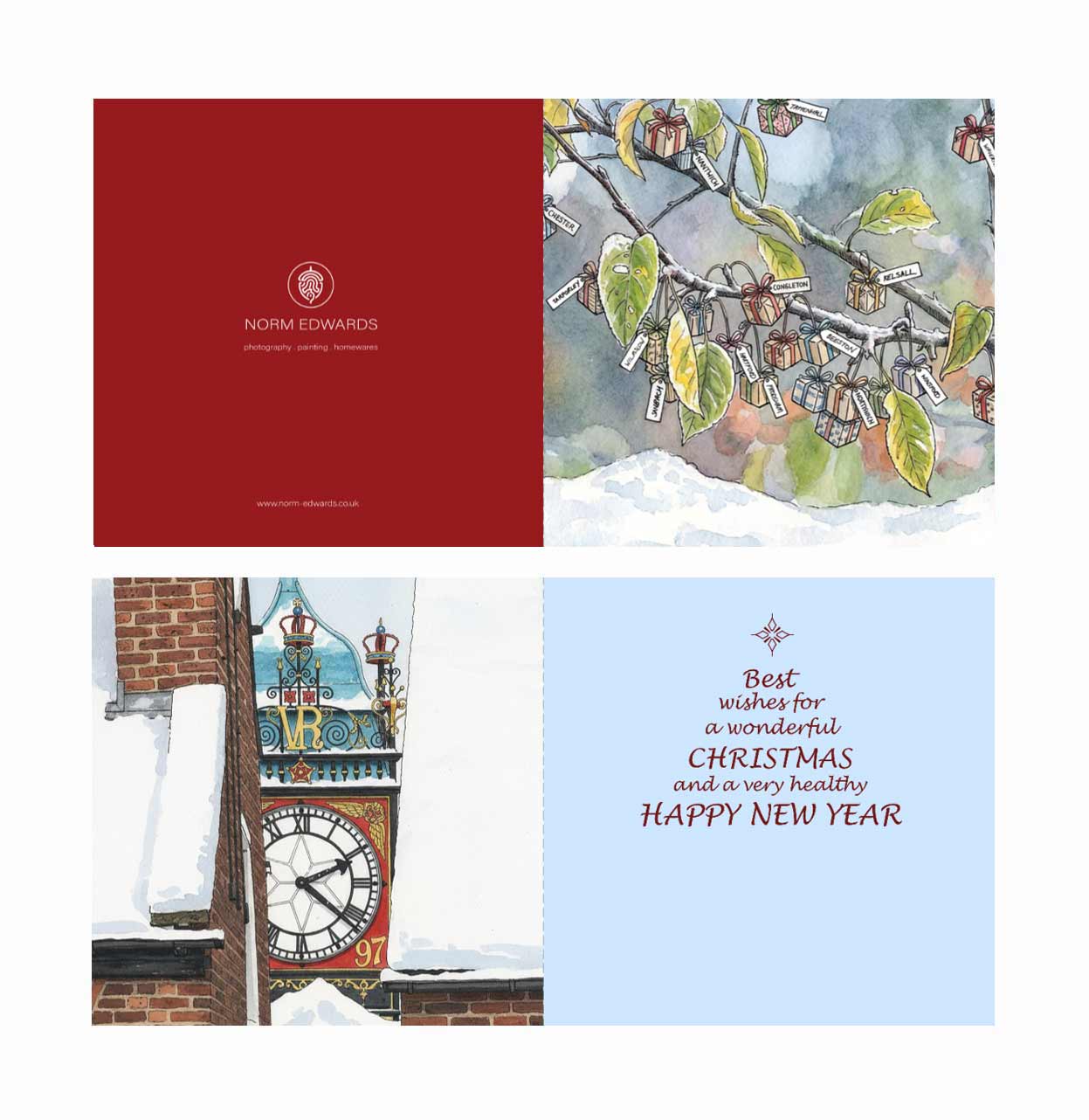 Cheshire  Christmas Cards - Pack of 10