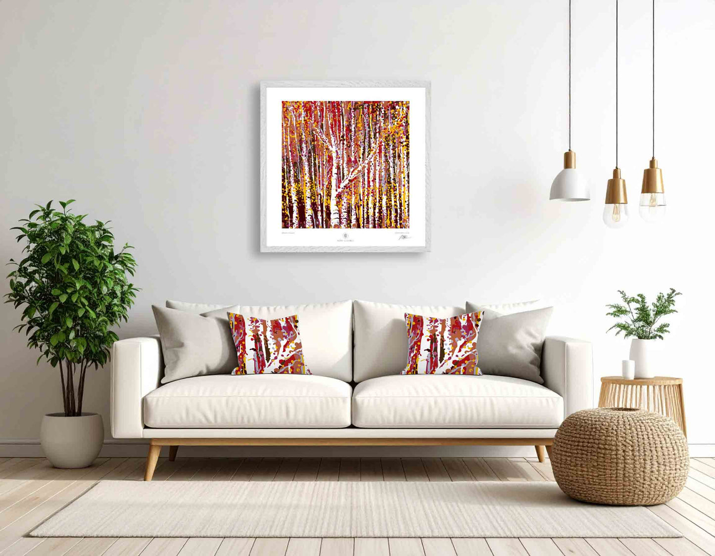 Linen Cushion - Autumnal Trees 406mm x 406mm